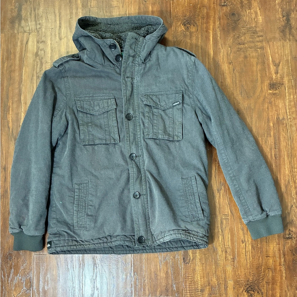 Quiksilver Men's Dark Gray Military Jacket #JA1